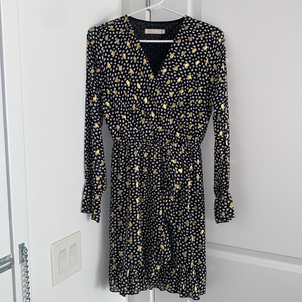 Long sleeve patterned dress